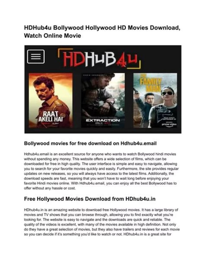 HDHub4u Bollywood: Your Ultimate Destination for High-Quality Movies