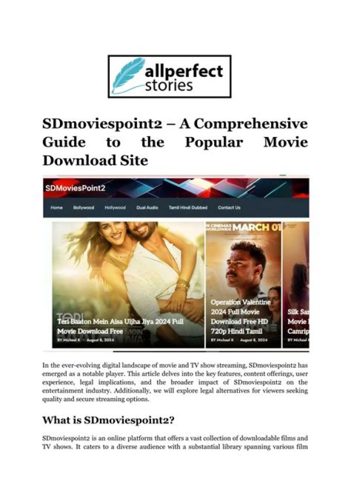 SDMoviesPoint2: Your Ultimate Destination for Latest Movies